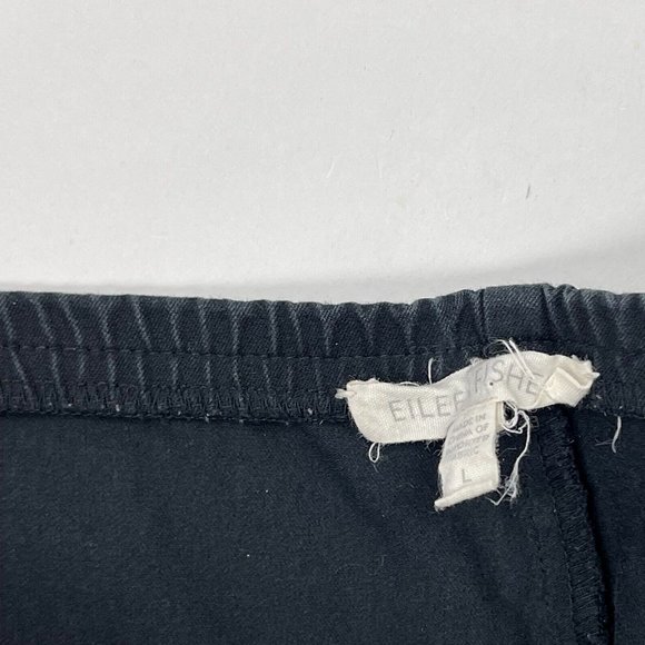 Eileen Fisher Organic Cotton Twill Pants Women L Flaw* Elastic waist Zip Closure - Picture 7 of 10